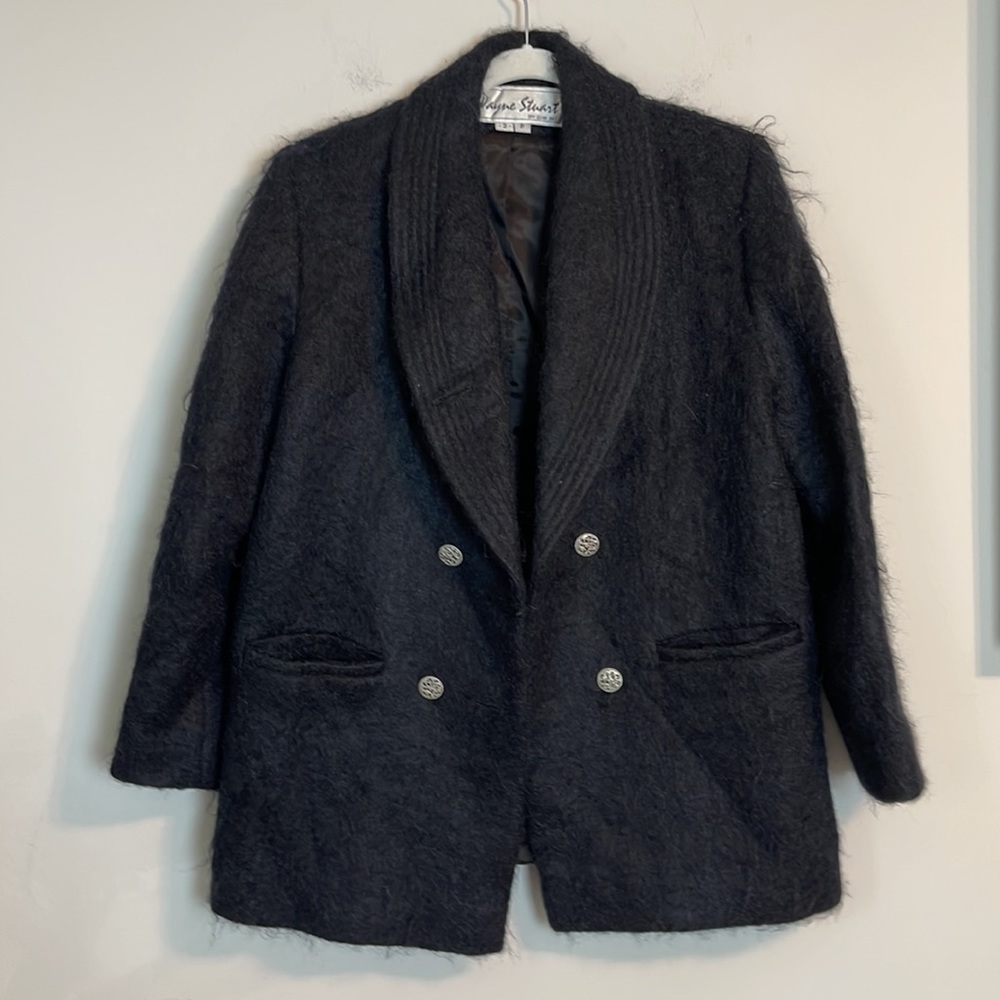 Wayne Stuart Black Lined Double Breasted Jacket - image 1